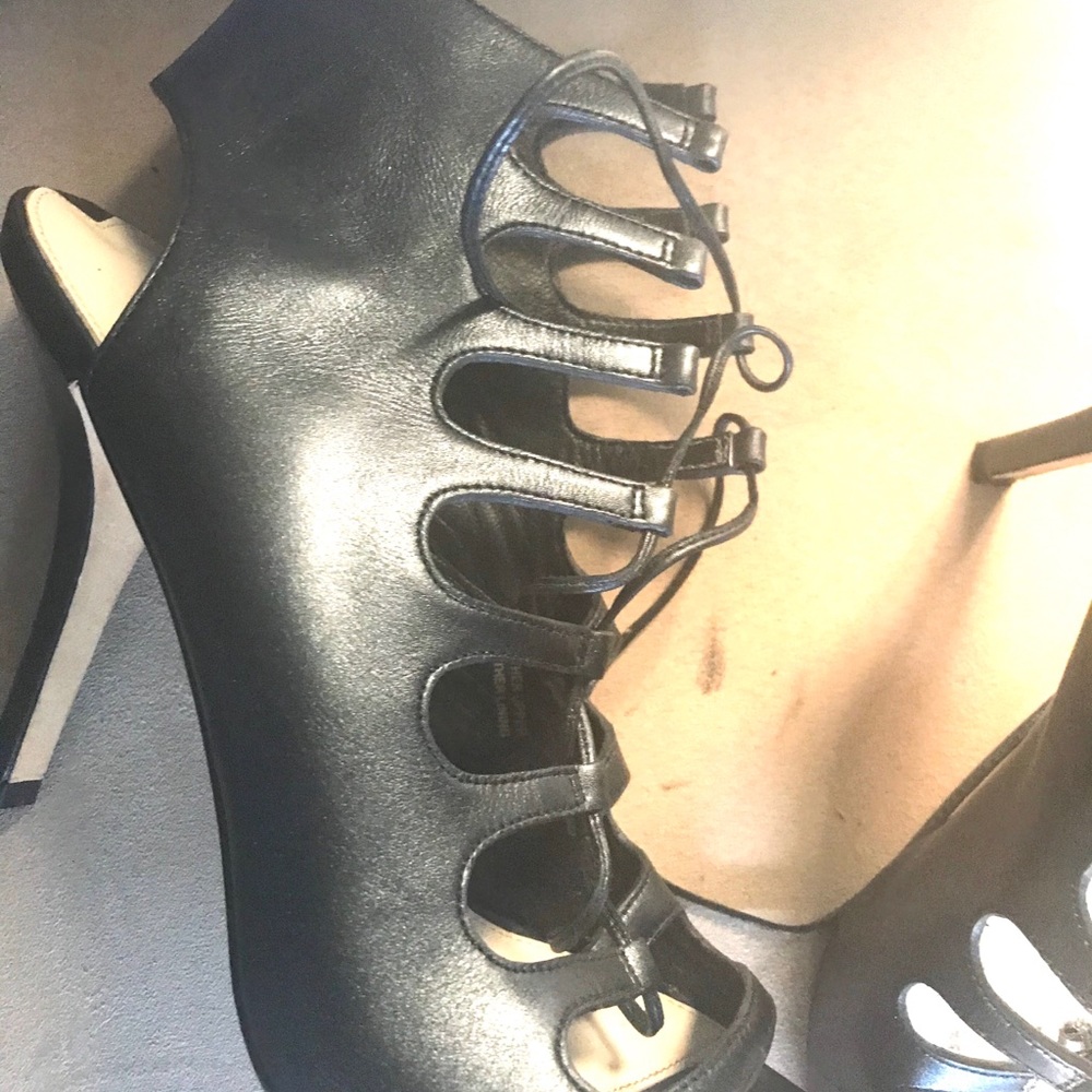 Via Spiga leather laces front heels